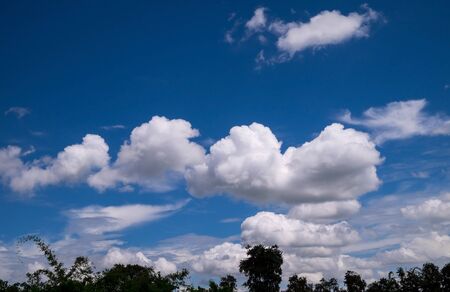 White clouds in the blue sky. blue sky background
