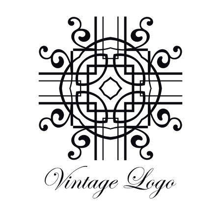 Vintage logo template. Vector logotype element, retro label, badgeのイラスト素材