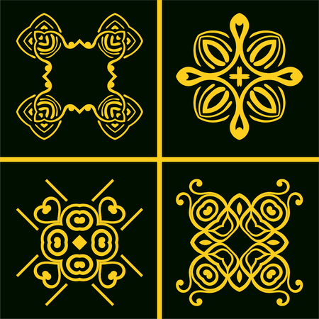 Vintage logos templates set. Vector logotype elements, retro labels, badgesのイラスト素材