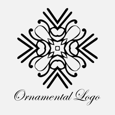 Ornamental logo monogram design with swirl elementsのイラスト素材