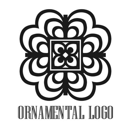 Vintage ornamental logo monogram. Retro luxury logotype for design with swirl elementsのイラスト素材