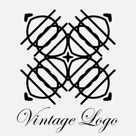 Vintage ornamental logo monogram. Retro luxury logotype for design with swirl elementsのイラスト素材