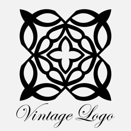 Vintage ornamental logo monogram. Retro luxury logotype for design with swirl elementsのイラスト素材
