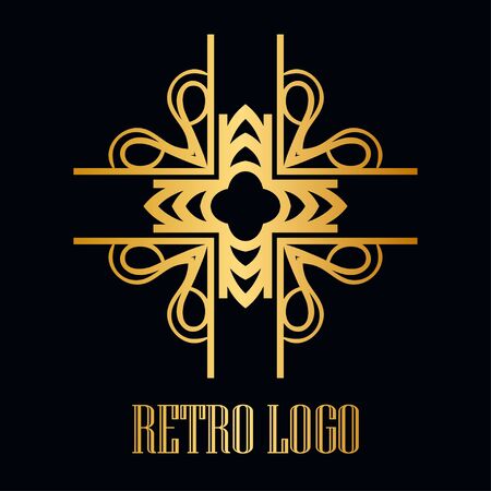 Vintage ornamental logo monogram. Retro luxury logotype for design with swirl elementsのイラスト素材