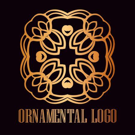 Vintage ornamental logo monogram. Retro luxury logotype for design with swirl elementsのイラスト素材