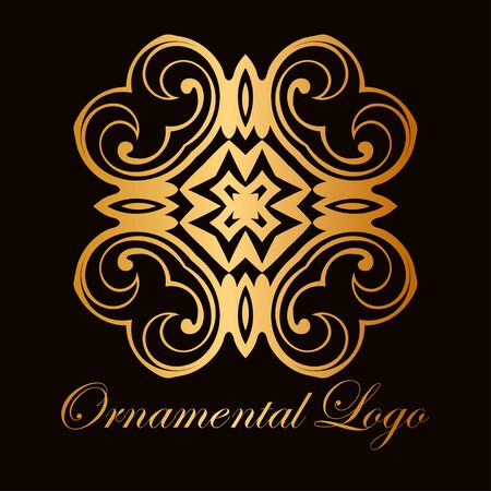 Vintage ornamental logo monogram. Retro luxury logotype for design with swirl elementsのイラスト素材
