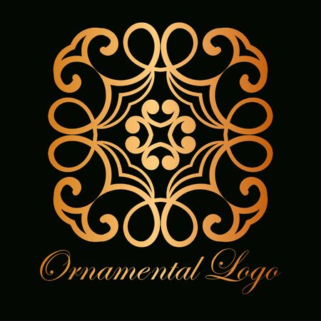 Vintage ornamental logo monogram. Retro luxury logotype for design with swirl elementsのイラスト素材