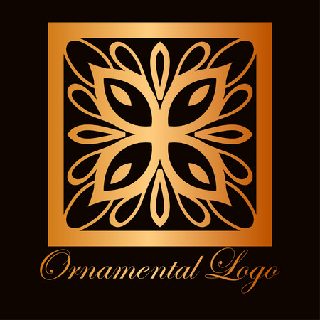Vintage ornamental logo monogram. Retro luxury logotype for design with swirl elementsのイラスト素材
