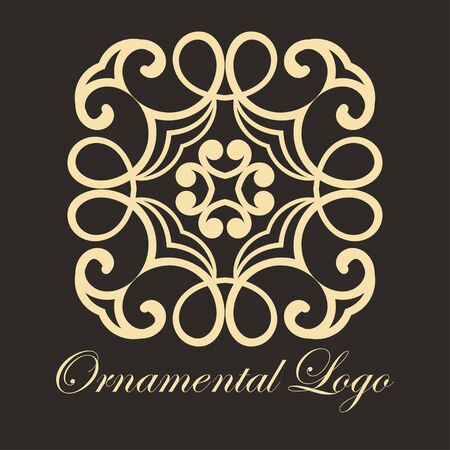 Vintage ornamental logo monogram. Retro luxury logotype for design with swirl elementsのイラスト素材