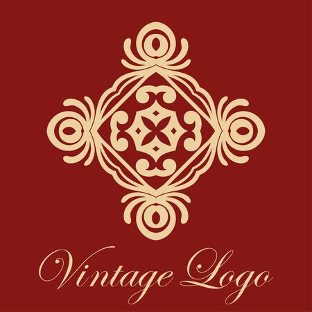 Vintage ornamental logo monogram. Retro luxury logotype for design with swirl elementsのイラスト素材