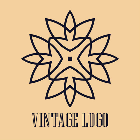 Vintage ornamental logo monogram. Retro luxury logotype for design with swirl elementsのイラスト素材