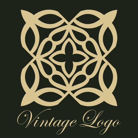 Vintage ornamental logo monogram. Retro luxury logotype for design with swirl elementsのイラスト素材