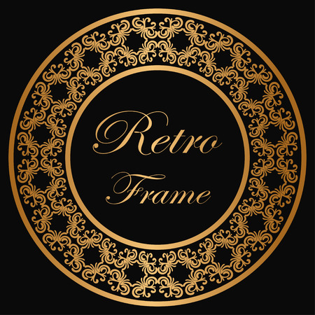 Vintage luxury retro ornamental round frame border with ornate pattern. Element for designのイラスト素材