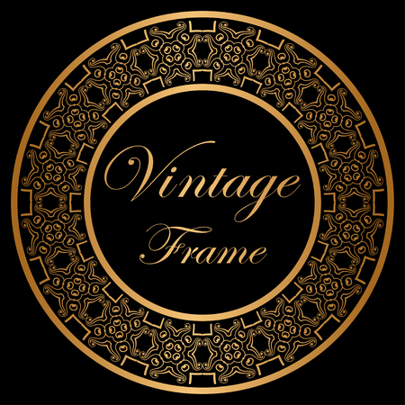 Vintage luxury retro ornamental round frame border with ornate pattern. Element for designのイラスト素材