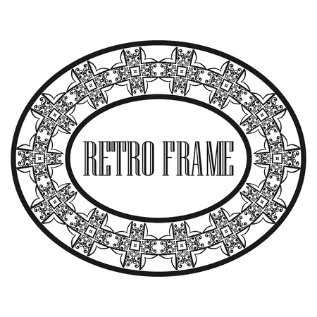 Vintage luxury retro ornamental round frame border with ornate pattern. Element for designのイラスト素材