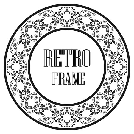 Vintage luxury retro ornamental round frame border with ornate pattern. Element for designのイラスト素材