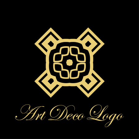 art deco vintage badge logo design vector illustrationのイラスト素材
