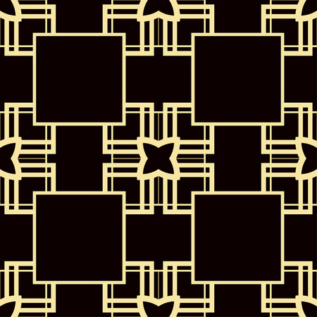 Art Deco Pattern. Seamless vintage background. Minimalistic geometric design. Vector line design. 1920-30s motifs. Luxury vintage illustrationのイラスト素材