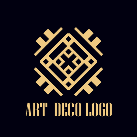 Art deco vintage badge  Retro design.のイラスト素材