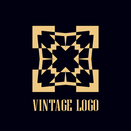 Art deco vintage badge logo. Retro design. Vector illustrationのイラスト素材