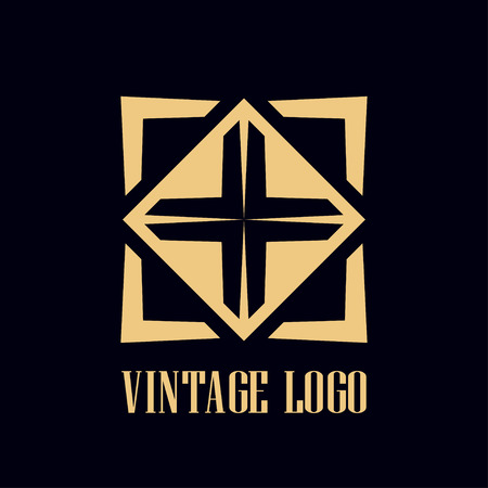 Art deco vintage badge logo. Retro design. Vector illustrationのイラスト素材