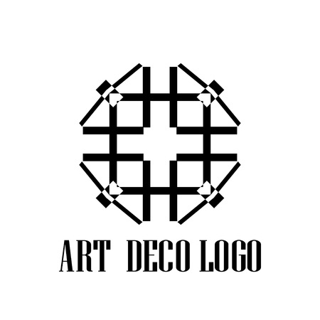 Art deco vintage badge logo. Retro design. Vector illustrationのイラスト素材