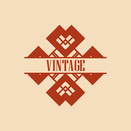 Vector logo design template concept in Art Deco style . Geometrical badge. Emblem for fashion, beauty and jewelry industryのイラスト素材