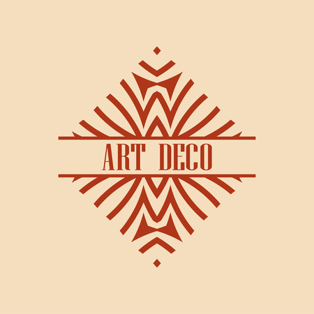 Vector logo design template concept in Art Deco style . Geometrical badge. Emblem for fashion, beauty and jewelry industryのイラスト素材