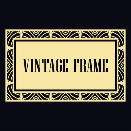 Vintage retro invitation in Art Deco style. Art deco border and frame. Creative template in style of 1920s. Vector illustrationのイラスト素材