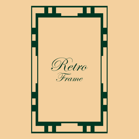 art deco vintage border frame vector design template illustrationのイラスト素材