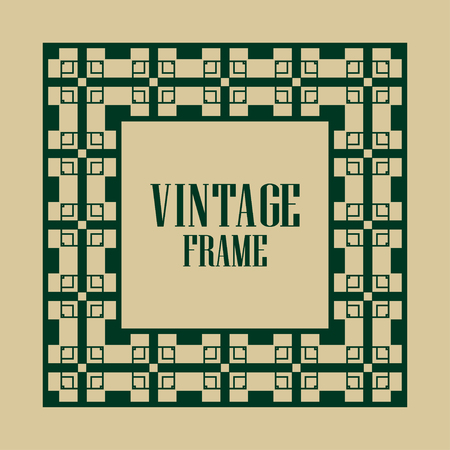 Art deco border and frame. Creative template in style of 1920s for your design. Vector illustration. Vintage retro invitation. EPS 10のイラスト素材