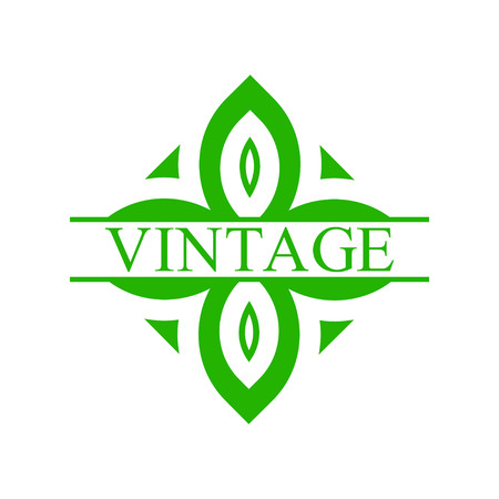 Flourishes calligraphic art deco logo emblem template with place for text. Luxury elegant deco ornamental logo design. Vector illustrationのイラスト素材