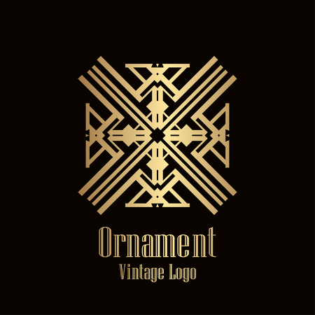 Art deco vintage badge logo retro design vector illustrationのイラスト素材