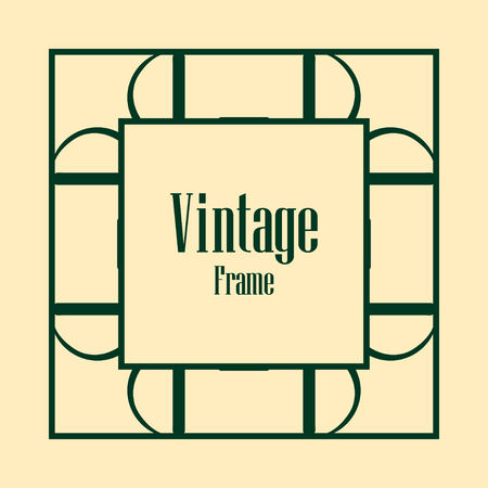 Art deco vintage border, frame. Retro design vector illustrationのイラスト素材