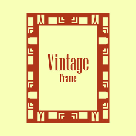 Retro style border frame design, luxury vintage geometric vector illustration, art deco elementのイラスト素材