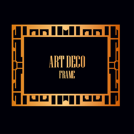Luxury antique art deco geometric vintage border, frameのイラスト素材