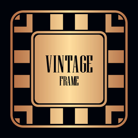 Retro style border frame design, luxury vintage geometric vector illustration, art deco elementのイラスト素材