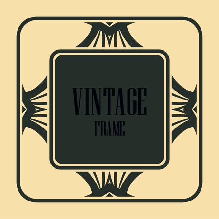 Art deco vintage border, frame. Retro design vector illustrationのイラスト素材
