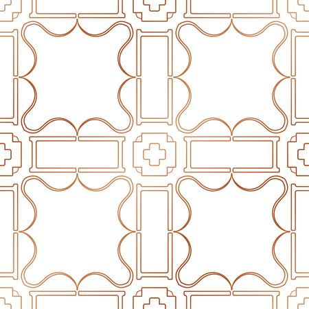 Art Deco Pattern. Seamless golden background. Minimalistic geometric design. Vector line design. 1920-30s motifs. Luxury vintage illustrationのイラスト素材