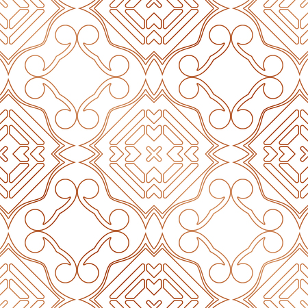 Art Deco Pattern. Seamless golden background. Minimalistic geometric design. Vector line design. 1920-30s motifs. Luxury vintage illustrationのイラスト素材