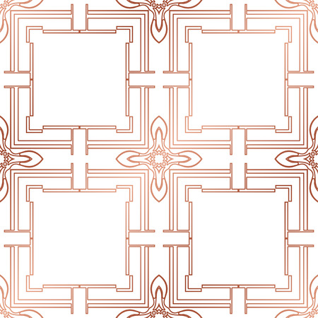 Art Deco Pattern. Seamless golden background. Minimalistic geometric design. Vector line design. 1920-30s motifs. Luxury vintage illustrationのイラスト素材