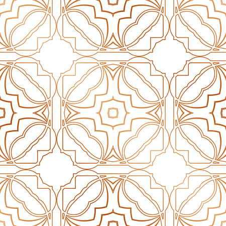 Art Deco Pattern. Seamless golden background. Minimalistic geometric design. Vector line design. 1920-30s motifs. Luxury vintage illustrationのイラスト素材