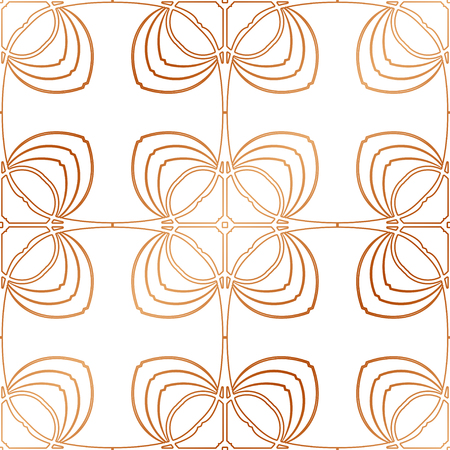Art Deco Pattern. Seamless golden background. Minimalistic geometric design. Vector line design. 1920-30s motifs. Luxury vintage illustrationのイラスト素材