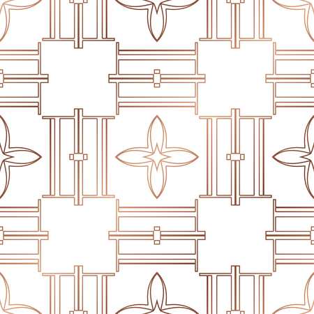 Art Deco Pattern. Seamless golden background. Minimalistic geometric design. Vector line design. 1920-30s motifs. Luxury vintage illustrationのイラスト素材