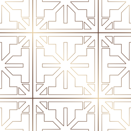 Art Deco Pattern. Seamless golden background. Minimalistic geometric design. Vector line design. 1920-30s motifs. Luxury vintage illustrationのイラスト素材