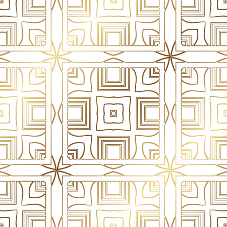 Art Deco Pattern. Seamless golden background. Minimalistic geometric design. Vector line design. 1920-30s motifs. Luxury vintage illustrationのイラスト素材