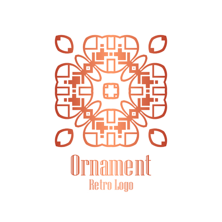 Luxury antique art deco minimal geometric vintage linear vector logo, badgeのイラスト素材