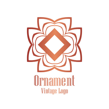 Luxury antique art deco minimal geometric vintage linear vector logo, badgeのイラスト素材