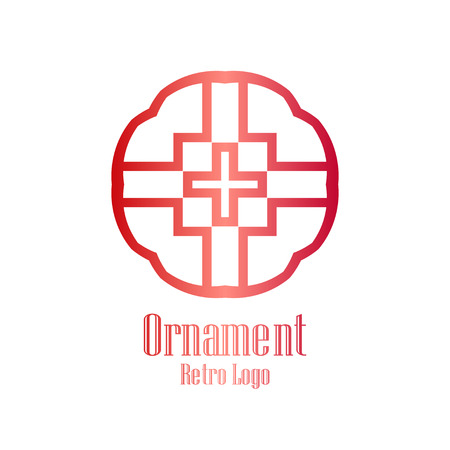 Luxury antique art deco minimal geometric vintage linear vector logo, badgeのイラスト素材