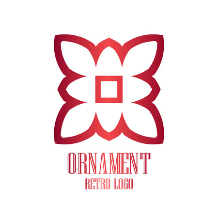 Luxury antique art deco minimal geometric vintage linear vector logo, badgeのイラスト素材